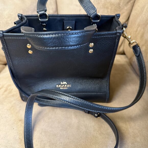 Coach Black Leather Crossbody Bag (does not include leopard strap) - Picture 1 of 5